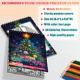 thumbnail image 3 of Netecom Colorful Christmas Coloring Book Spiral Bound for Adults, Wooden Cover, 30 Coloring Pages of Festive Ornament, Holiday Wreath, Christmas Trees, Winter Scene for Stress Relief and Relaxation, 3 of 6