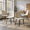 Cream Fabric, variant on Homy Casa Set of 4 Modern Studio Chairs Upholstered Side Chairs with Ergonomic Curved Back and Durable Metal Legs for Creative Workspace Art Studio and Office