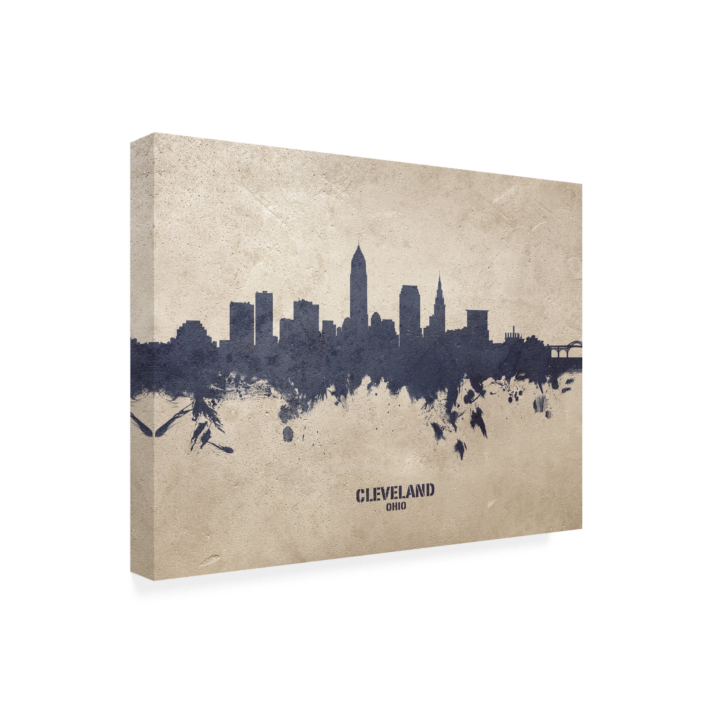 Michael Tompsett 'Cleveland Ohio Skyline Concrete' Canvas Art