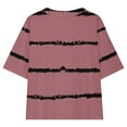 thumbnail image 6 of WQQZJJ Teen Girls Clothes,Casual Striped Tops Crew Neck Short Sleeve T-Shirt Stylish Summer Loose Comfortable Shirt, 6 of 7