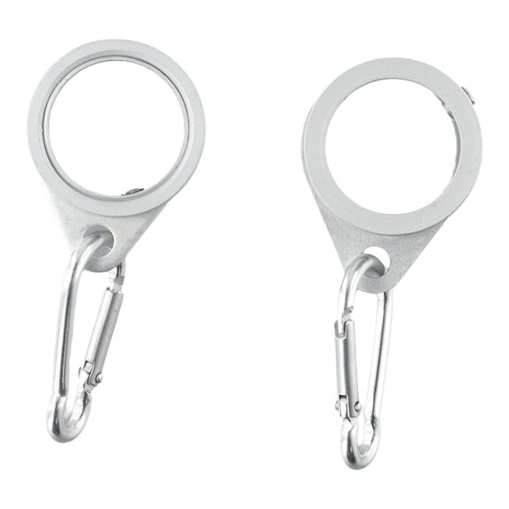 2pcs Aluminum Flag Pole Rings 360-Degree Rotating Flagpole Flag Mounting Ring With Carabiners AntiWrap For 0.75-1.02 Inch