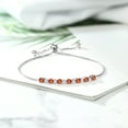 thumbnail image 3 of Gem Stone King 925 Sterling Silver Round Orange Sapphire Tennis Bracelet for Women (1.35 Cttw, Fully Adjustable up to 9 inch), 3 of 4