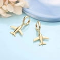 thumbnail image 4 of Turandoss Huggie Hoop Earrings for Women 14K Gold Plated Dainty Airplane Charm Dangling Non Tarnish Hypoallergenic Jewelry Gifts for Women Girls Trendy, 4 of 7