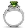 thumbnail image 3 of Womens Rings High polished (no plating) 316L Stainless Steel Ring with Glass in Peridot TK1227, 3 of 4