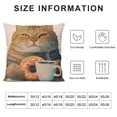thumbnail image 5 of SHANXI Throw Pillow Case Holds a Cup of and Orange Glazed Linen Square Cushion Cover Standard Pillowcase for Men Women Home Decorative Sofa Armchair Livingroom 24x24in, 5 of 5