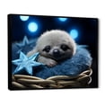 thumbnail image 2 of Designart "Serene Sleep White and Blue Sloth" Animals Framed Wall Art - Modern White Sloth Hallway Framed Wall Art Decor, 2 of 6