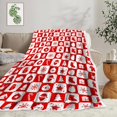 thumbnail image 4 of Christmas Red Plaid Throw Blanket, Winter Festival Santa Claus Reindeer Snowman Bell Xmas Blankets for Bed Couch Sofa Chair, Ultra Soft Lightweight Warm for Christmas Throws 60X70IN, 4 of 5