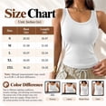 thumbnail image 5 of Wevis Women's Ribbed Tank Top with Built-in Bra, Scoop Neck Fitted Cami for Summer - GRAY_M, 5 of 5