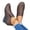 Brown, variant on Women's Retro Heel Mid-Calf Boots with Cut-Out and Back Zipper Closed Toe Wedge Casual Shoes