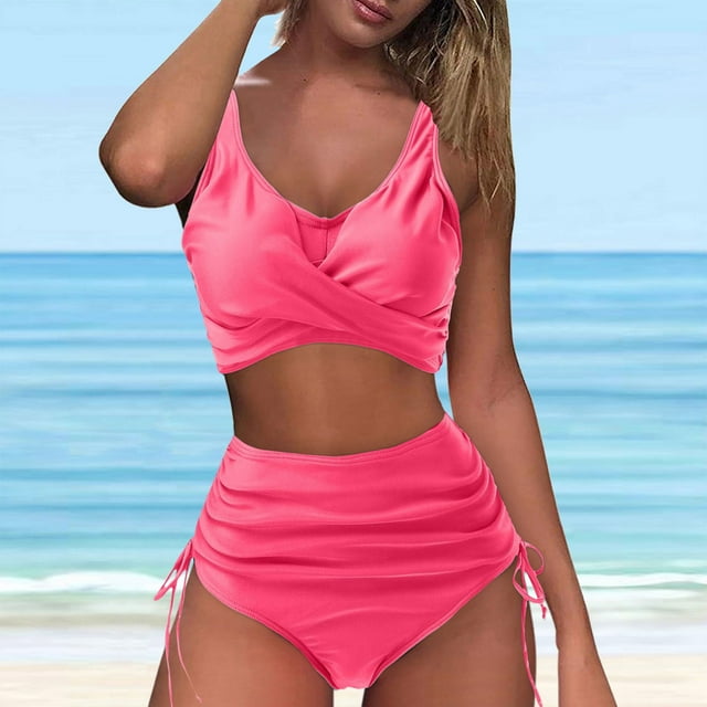 Augper Fashion Women's Sleeveless SolidBikini Set Swimsuit Push-Up Padded Swimwear Swimsuit Beachwear