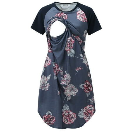 

MPWEGNP Casual For Breastfeeding Maternity Sleeve Nightdress Womens Dress Short Maternity dress Pear Shaped Womens Clothes Dresses for Wedding Guest Summer