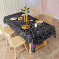thumbnail image 3 of Halloween Spider Web with Purple Icons Rectangle Tablecloth 60"x102",Waterproof Polyester Rectangle Table Cloth, Wipeable Spillproof Polyester Tablecloth for Dining, Camping, Indoor and Outdoor, 3 of 6