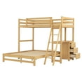 thumbnail image 6 of EUROCO Twin over Full Bunk Bed with Desk and Drawers for Kids Teens, Natural, 6 of 14