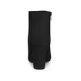thumbnail image 2 of BLISSFUL STEP Women's Pointy Toe Side Zip Block Heels Ankle Boots Black 6, 2 of 7