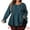 Teal Blue, variant on DARING DIVA Women's Plus Graphic Print Belted Long Sleeve V Neck Top 1X Teal Blue