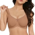 thumbnail image 2 of Jelly Bras for Women Supportive Bras Wireless Bras T Shirt Bra Soft Intentions Jelly Wireless Bra Plus Size Bras Comfortable Bra Mesh V‑Neck Sheer Mesh Top Bra Adjustable Thin Straps Khaki, 2 of 9
