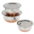 thumbnail image 4 of iKonbi Set of 3 Copper Bottom Serving Bowls with lid, 4 of 4