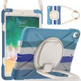 thumbnail image 3 of For iPad Air 3 10.5 Inch 2019/iPad Pro 10.5 Inch 2017 Case, 360 Rotatable Handle Stand, Shoulder Strap, Drop-Proof Design, Colourful Blue, 3 of 7
