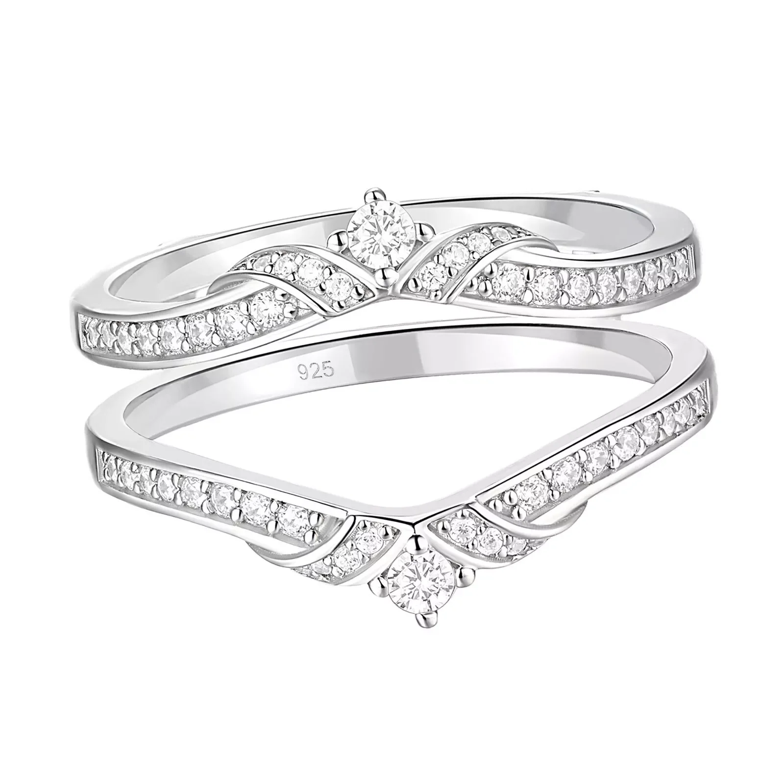 2.00 CT Round Simulated Diamond Adjustable Vintage Ring Guard – 925 Sterling Silver Wedding Band for Engagement Rings