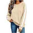 thumbnail image 5 of Zormilly Oversized Sweatshirt for Women Long Sleeve Crew Neck Sweatshirt Striped Casual Pullover Fall Outfit, S-3XL, 5 of 8