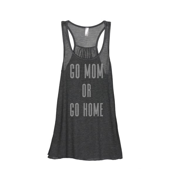 Thread Tank Go Mom Women's Sleeveless Flowy Racerback Tank Top Charcoal Small