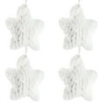 thumbnail image 4 of Northlight Faux Fur Plush Star Christmas Ornaments - 4.75" - White - Set of 4, 4 of 7