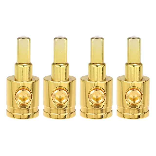 Reductor de entrada de amperios de 4 Uds., calibre 0 de cobre, Audio estéreo para coche, Pin AWG, reductor de cable de tierra de alimentación, tono dorado