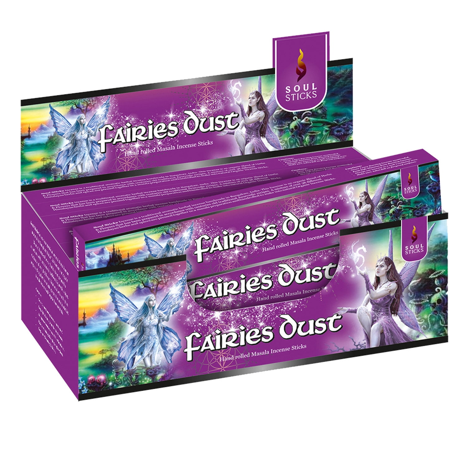 Soul Sticks Fairies' Dust 12 Boxes of Hand Rolled Natural Incense