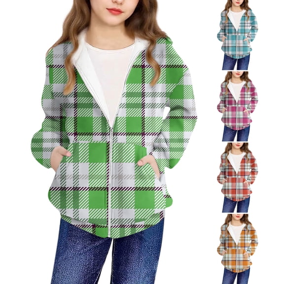 Agkizg Boys Girls Zip Up Sweatshirt,Hooded Jacket,Fashion Print Long Sleeve Zipper Hoodies Jacket with Pocket