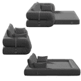 thumbnail image 6 of Homy Casa Convertible Sofa Bed, Multi-Position Floor Sleeper Sofa with High-Density Foam, 6 of 10