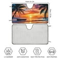 thumbnail image 2 of Heduofu Car Windshield Sun Shade, Sunset Beach Palm Tree Sunshades Sun Visor Protector Blocks UV Rays Foldable Keep Your Vehicle Cool for Most Sedans SUV Truck 51x28in, 2 of 7