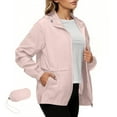 thumbnail image 4 of Wensltd Women's Waterproof Rain Jacket with Hood Lightweight Sport Hiking Outdoor Windbreaker Raincoat with Pockets, 4 of 8