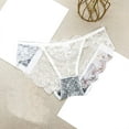 thumbnail image 2 of Panties for Women,Elegant Lace Detail Bikini Underwear for Women Comfortable and Panties,Womens Underwear,White,One Size, 2 of 4