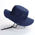 thumbnail image 2 of MANHUJI Mens Hats Wide Brim Hiking Fishing Bucket Hats Cotton Sun For Men Women Outdoor Activities Hiking Hat (Navy Blue,One Size), 2 of 6