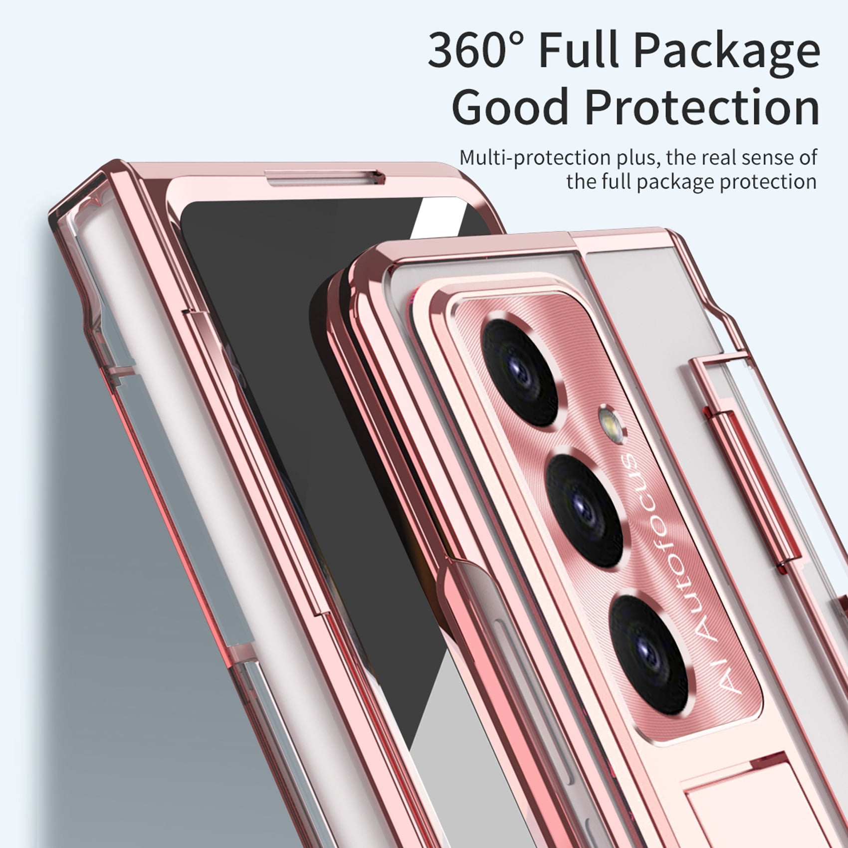 for Samsung Galaxy Z Fold 7 Case, Luxury Plating Shockproof Drop Protection Phone Case for Samsung Galaxy Z Fold 7 5G, Rosegold