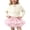 White G, variant on Enjoytime Outfits for Girls Long Sleeve Knit Sweater Striped Hem Pleated Skirt 2 Piece Set Cute Dressy Holiday Kids Toddler Clothes