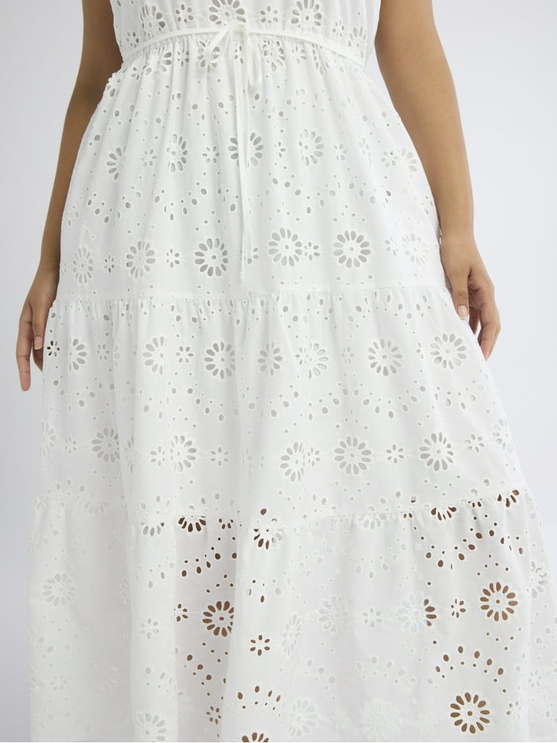 Time and Tru Women's Eyelet Halter Dress, Sizes XS-XXXL.