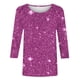 thumbnail image 4 of Tejiojio Women's Sequin Top Round Neck 3/4 Sleeves Sparkly Casual Party Blouse S-2XL, 4 of 5