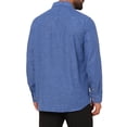 thumbnail image 3 of INSPIRE CHIC Men's Striped Shirt Long Sleeve Turn Down Collar Button Down Casual Top XL Royal Blue, 3 of 5