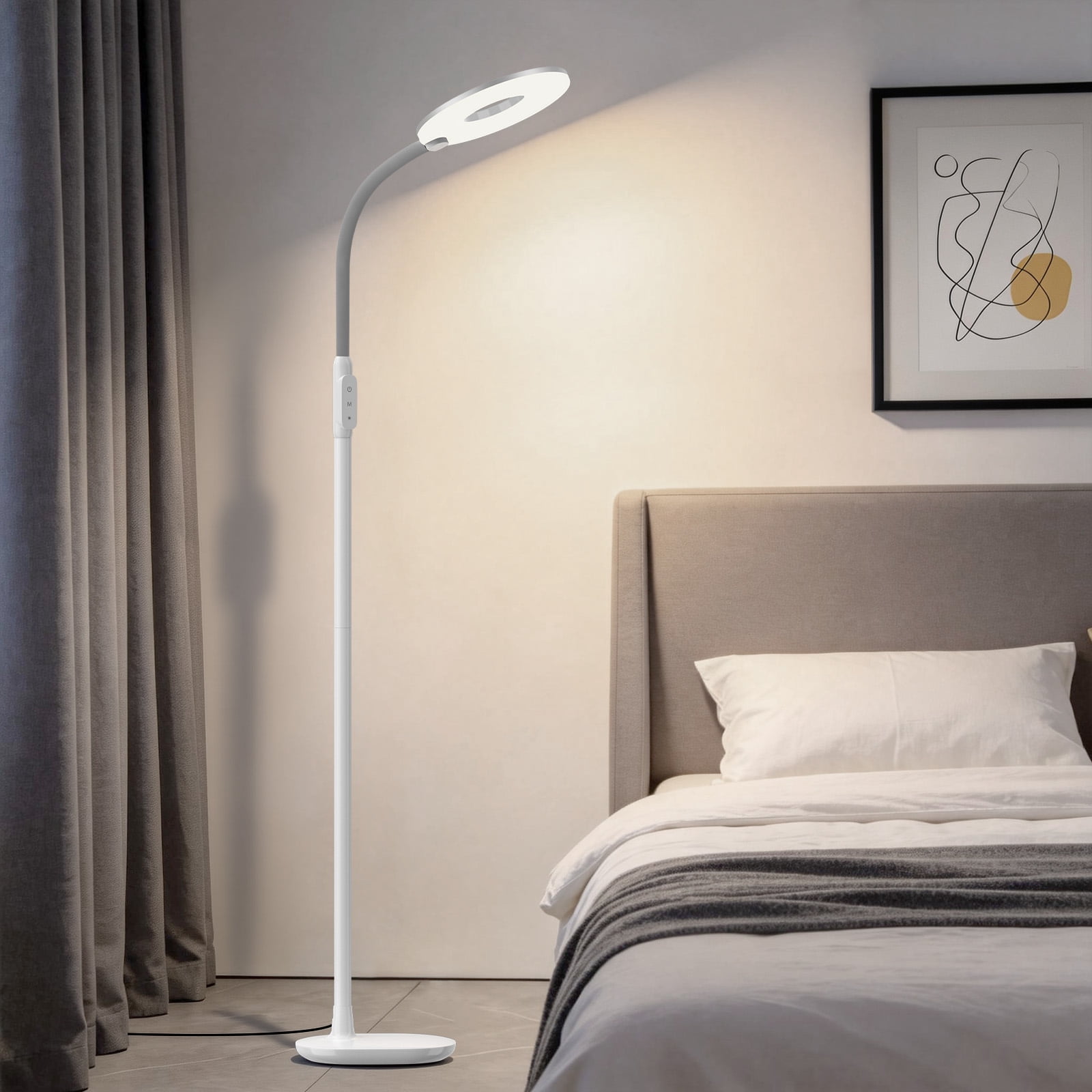 NATYSWAN Floor Lamps for Living Room,Super Bright Torchiere with Touch Control,70in Dimmable Gooseneck Tall Standing Lamp for Corner, Living Room, Bedroom, Reading, Office