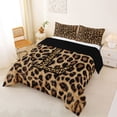 thumbnail image 2 of Erosebridal Leopard Print Full Size Comforter Sets,Cheetah Pattern L Alphabet Bedding Sets For Kids Girls,Reversible Black 3pcs, 2 of 7