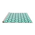 thumbnail image 2 of Ahgly Company Machine Washable Indoor Round Solid Turquoise Blue Modern Area Rugs, 7' Round, 2 of 4