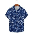 thumbnail image 4 of ZCFZJW Men's Hawaiian Wrinkle Free Shirts Big and Tall Regular Fit Casual Short Sleeve Button Down Tropical Floral Beach Vacation Tees Shirt Tops Multicolor#06 L, 4 of 6