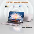 thumbnail image 6 of 15.6" RoseGold Laptop FHD IPS Student Notebook Computer 16GB RAM 1TB SSD 4 Cores 13th Gen Intel N150(Beat to i3-1115G4, Up to 3.6GHz) 65W GaN Type-C Fingerprint Backlit Keyboard Wi-Fi 6, 6 of 6