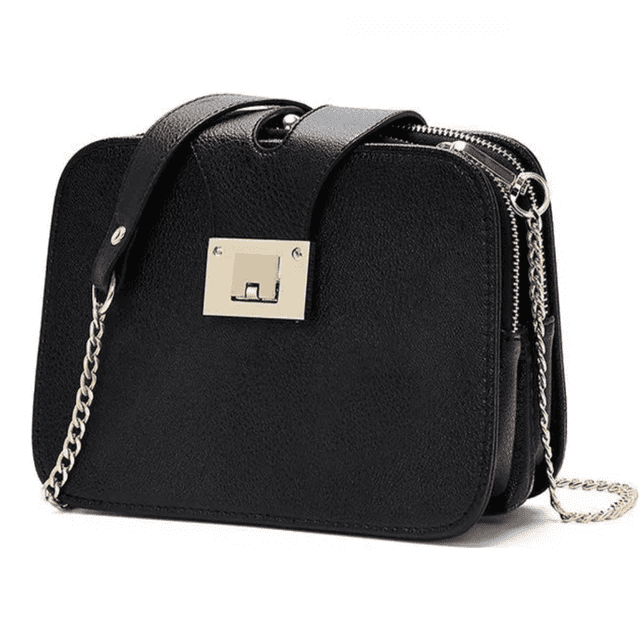 Bolso Bandolera Para Mujer Con Hebilla Metálica negro