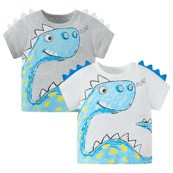 Nmmacb Kids Baby Boys T-Shirts Short Sleeve Cotton Top Tees Toddler Children Crewneck T-Shirts for 1-8Y