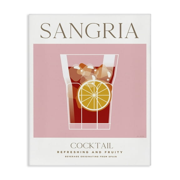Stupell Industries Chic Minimal Sangria Food & Beverage Painting Wrapped Canvas Art Print Wall Art, 16 x 20