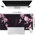 thumbnail image 2 of Cherry Blossoms Extended Mouse Pad Large Keyboard Mousepad Japanese Style Desktop Mat, Non-Slip Rubber Base with Stitched Edge XXL Black Large Desk Pad for Computer Laptop PC 31.5x15.7 Inch, 2 of 6