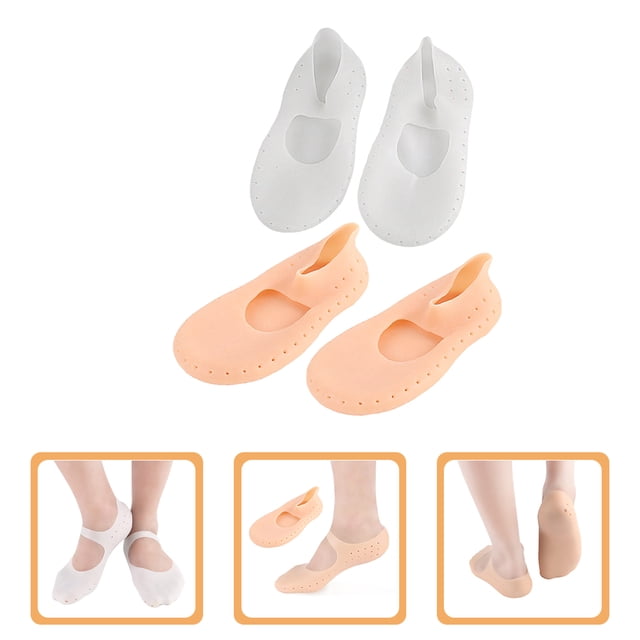 unbranded 2Par Calcetines Invisibles Hidratantes De Silicona Con Gel Para Cuidado Y Confort Del Pie El