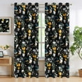 thumbnail image 4 of Alishomtll Floral Lemon Hummingbird Blackout Curtains Room Darkening Grommet Window Drapes for Living Room , 52" x84", ,Set of 2 Panels,Black, 4 of 10